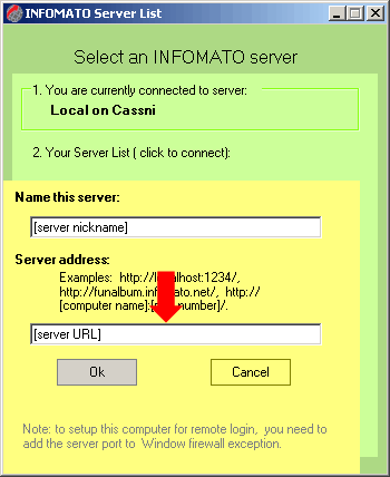 enter server url